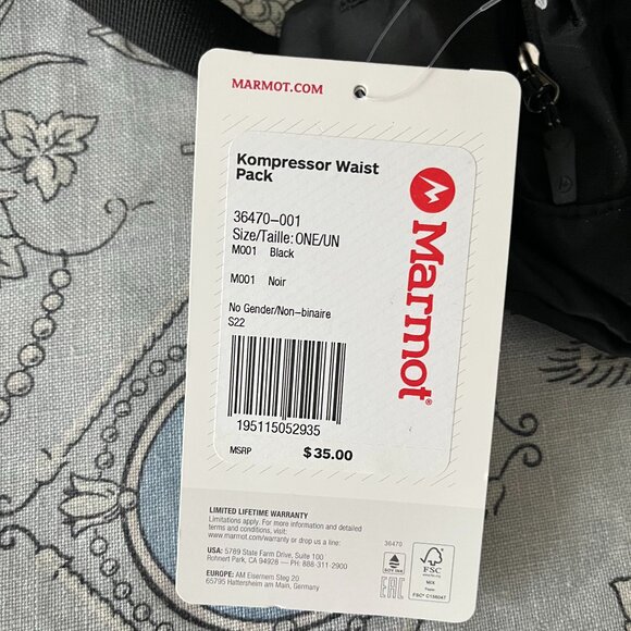 NEW with tags Marmot Kompressor Waist Pack Black rare - Picture 4 of 14